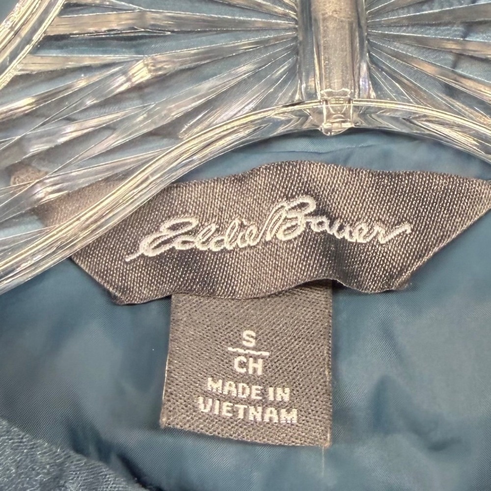 Eddie Bauer Packable Down Jacket Women Small Blue 650 Fill Hooded Puffer EMJ0702 - Picture 4 of 10